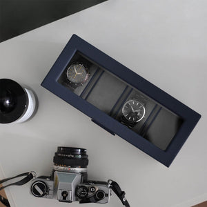 Stackers Navy Blue Four Watch Display Box
