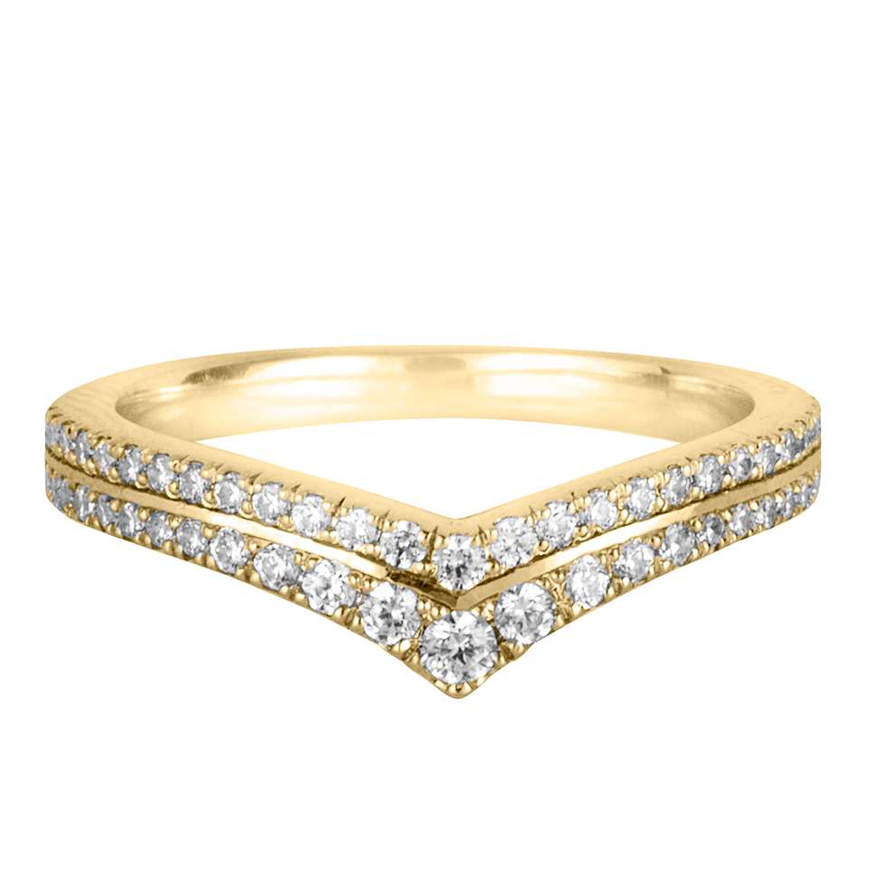 Diamond wishbone deals ring yellow gold