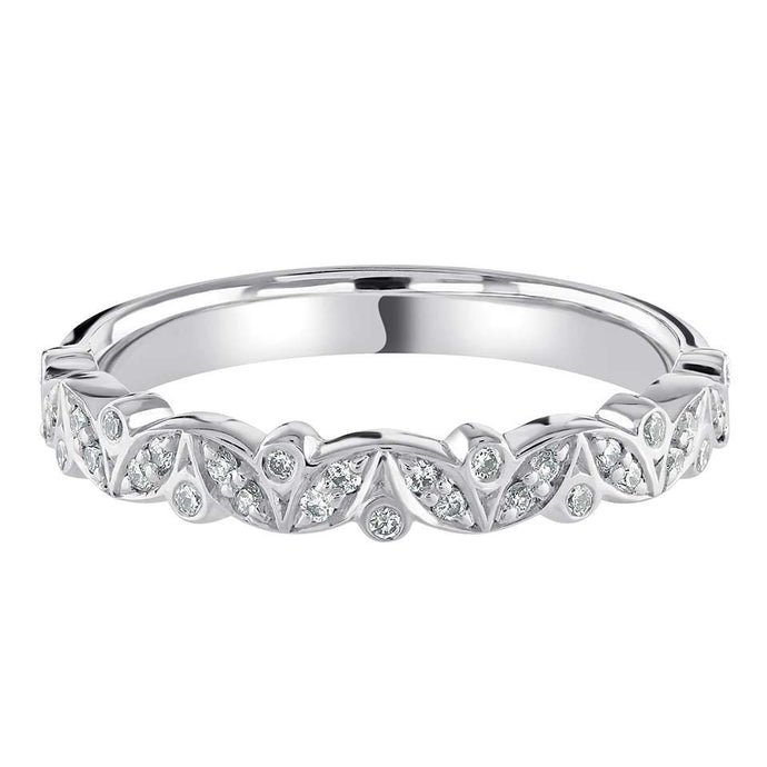 18ct White Gold 50% Spread Marquise & Round Fancy Cut Diamond Ring 0.14ct