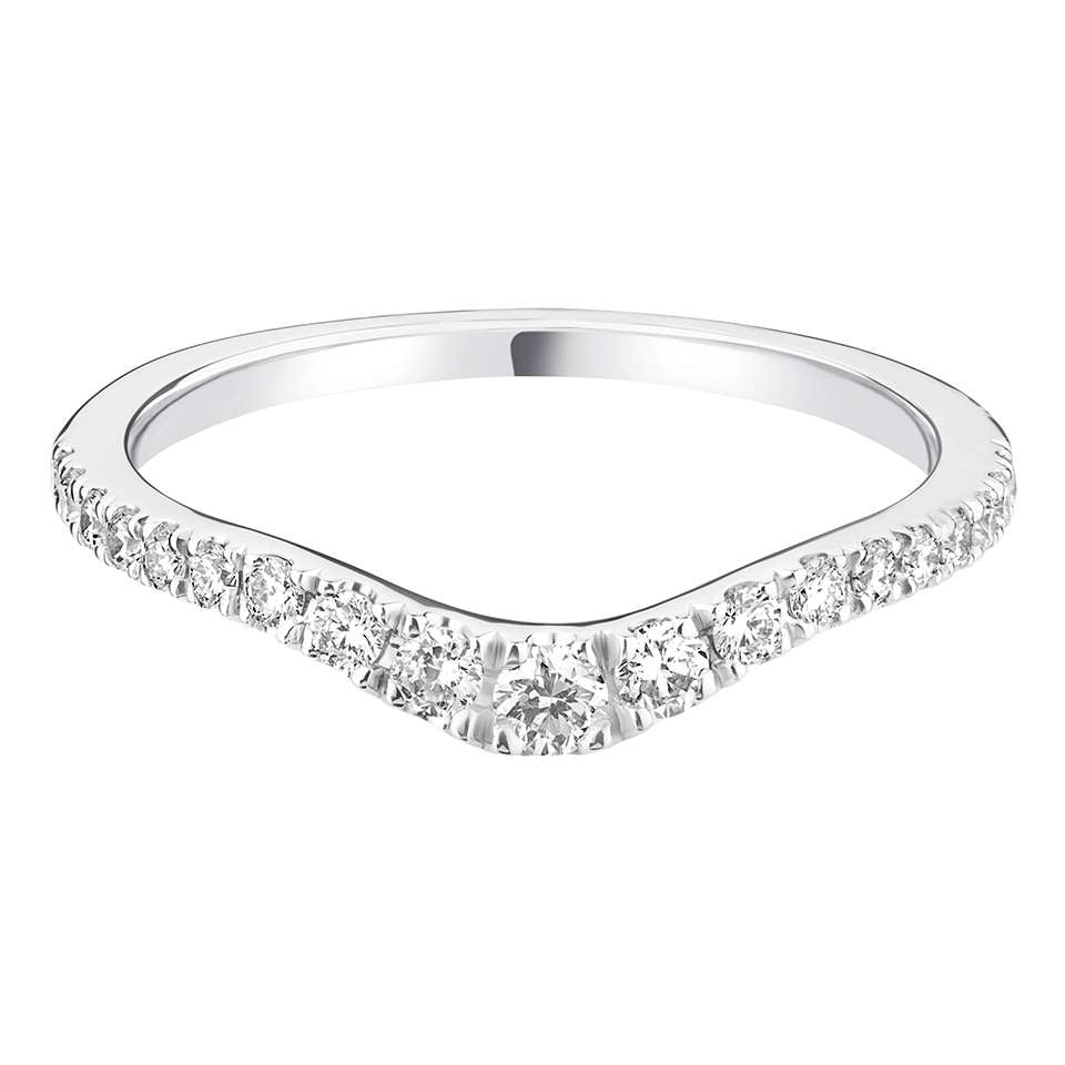 Platinum Curved Claw Set Diamond Ring 0.33ct