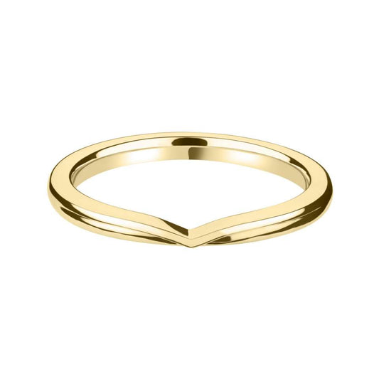 18ct Yellow Gold Plain V Shaped Classic Court 2.5mm Wedding Ring